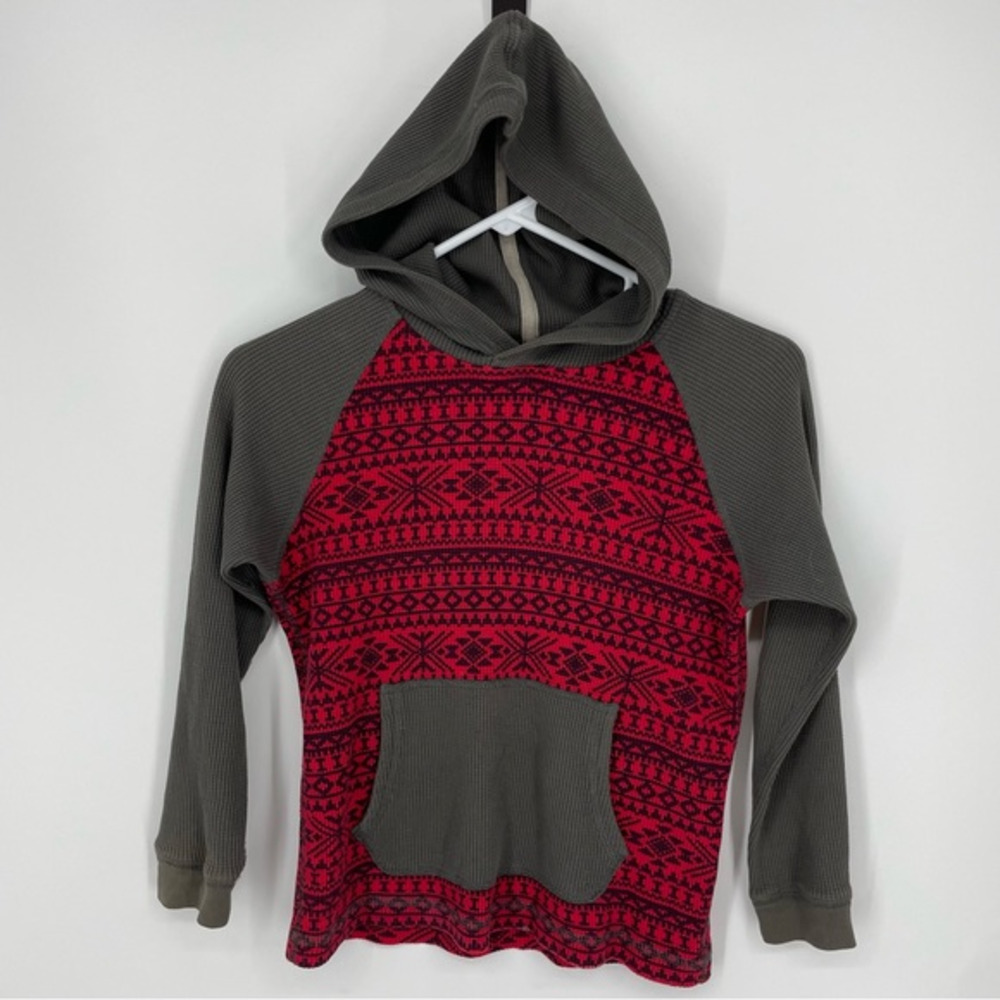 Hanna andersson waffle knit‎ thermal hooded shirt Sz 120